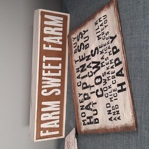 Wall Shelf Sign Zipper Pouch Set Farm Sweet Farm Dairy Farmer Ice Cream Happy
